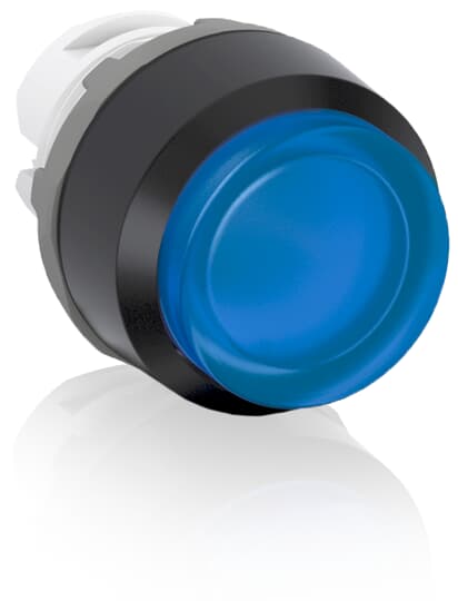 ABB - Modular Pushbutton MP4-11L with Stabilized Luminosity in Blue and Black Housing.