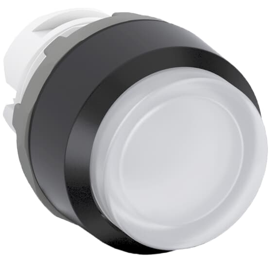 ABB - Modular Pushbutton Bianco con Luminosità Stabile e Ghiera Nera MP4-11W