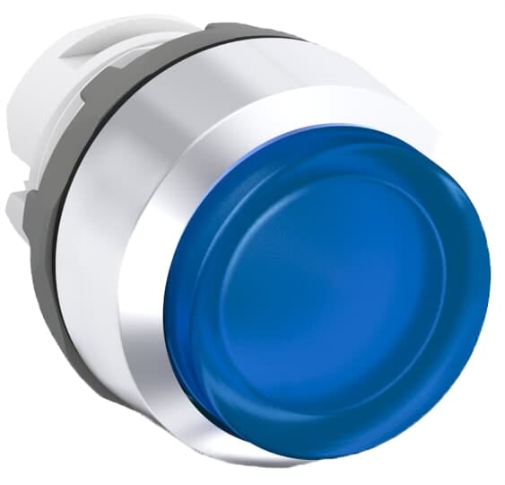 ABB - Modular Pushbutton Blue MP4-21L with Stabilized Luminosity in Blue Chrome Finish.