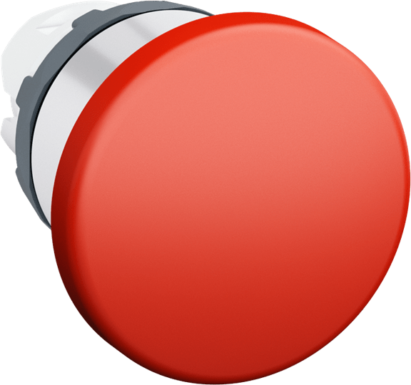 ABB - Pulsante Fungo Modulare Rosso 40mm con Ghiera Cromata MPM1-20R.