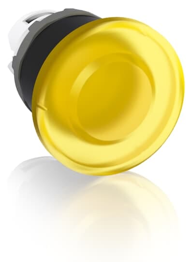 ABB - Pulsante Fungo Modulare Giallo 40mm con Ghiera Nera MPM1-11Y.