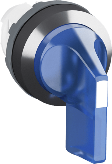 ABB - M2SS5-21L Selector Switch 2 Pole 90 Degree Blue with Chrome Finish.