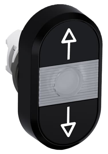 ABB - Doppio Pushbutton MP9-1073 con Pulsante Doppio Luminoso Nero e Frecce