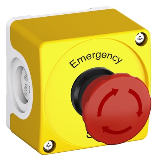 ABB - Yellow/Light grey Assembled Enclosure with Emergency Stop CEPY1-5002 CUST.PL.GIALLA CON PULS. EME.