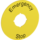 ABB - Targhetta alluminio 70mm - 'Emergency Stop' per LEGEND PLATE.