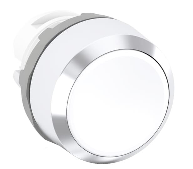 ABB - Pulsante Bianco Modulare con Ghiera Metallica MP1-30W.