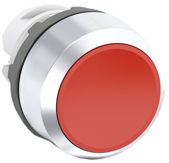 ABB - Red Modular Pushbutton MP2-30R Pulsante Rosso Ghiera Metallica.