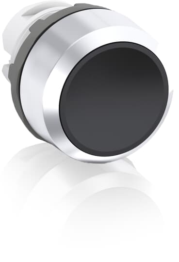 ABB - Pulsante Nero Modulare con Ghiera Metallica MP2-30B Black Modular Pushbutton