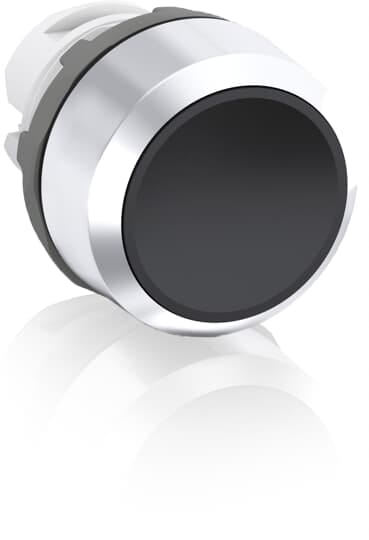 ABB - Pulsante Nero Modulare con Ghiera Metallica MP2-30B Black Modular Pushbutton