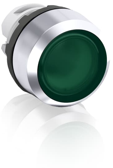 ABB - Pulsante verde modulare con ghiera metallica MP2-31G.