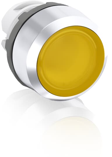 ABB - Yellow Modular Pushbutton MP2-31Y Pulsante Giallo Ghiera Metallica.