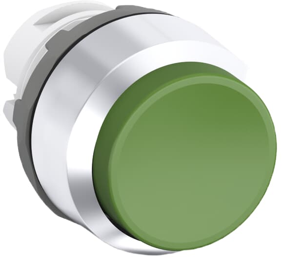 ABB - Green Modular Pushbutton MP3-30G Pulsante Verde Ghiera Metallica.