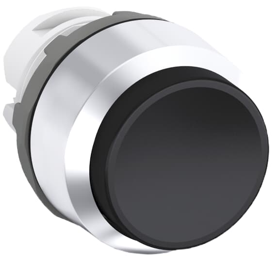 ABB - Pulsante Nero Modulare con Ghiera Metallica MP3-30B Black Modular Pushbutton