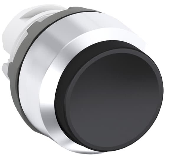 ABB - Pulsante Nero Modulare con Ghiera Metallica MP3-30B Black Modular Pushbutton