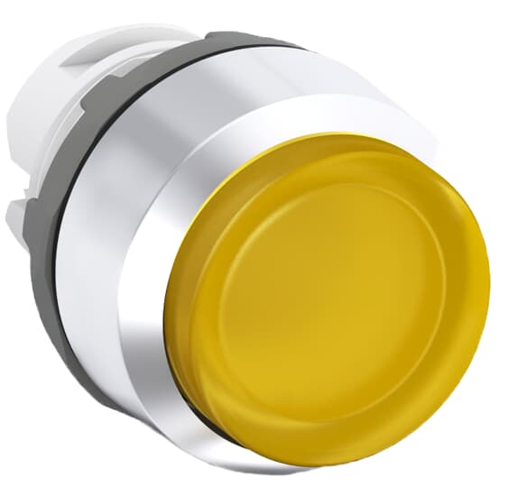 ABB - Yellow Modular Pushbutton MP3-31Y Pulsante Giallo Ghiera Metallica.