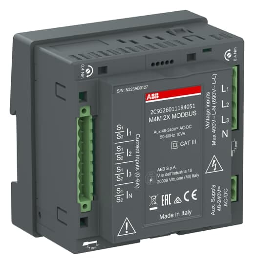 ABB - M4M 2X MODBUS PQ2+RTS Network analyzer per monitoraggio avanzato dell'energia elettrica. M2XRS485Q2S