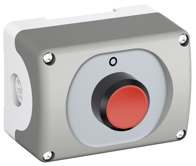 ABB - Enclosure mep1-1003 cust 1 foro, puls rosso 1na. MEP11003