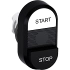 ABB - White Black Modular Double Pushbutton MPD19-11B.