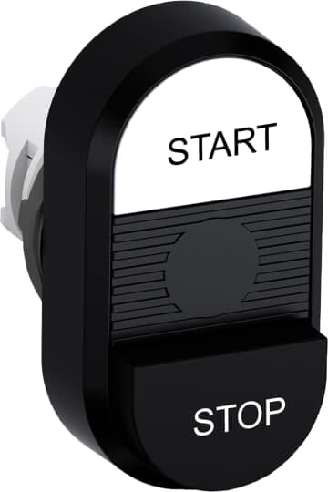 ABB - White Black Modular Double Pushbutton MPD19-11B.
