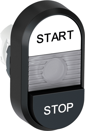 ABB - Modular Double Pushbutton White/Black MPD19-11C.