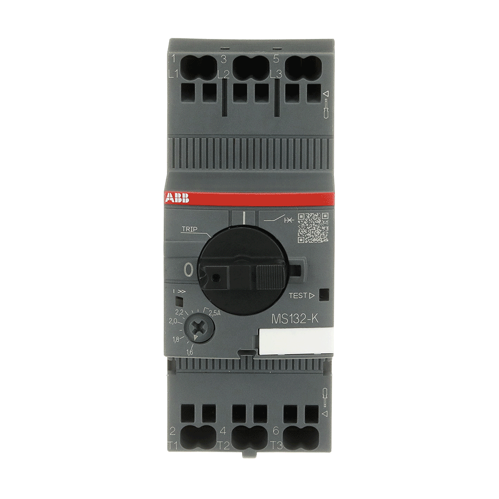 ABB - MS132-2.5K Manual Motor Starter SALVAMOTORE per proteggere i motori da sovraccarichi e cortocircuiti. Facile da installare e utilizzare, ideale per garantire la sicurezza degli impianti elettrici. MS1322V5K