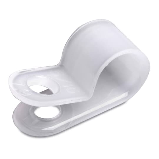 ABB - Clip fermacavo bianco con bordo liscio da 1.0 dia, confezione da 100 pezzi di dimensioni 25.40x12.70 mm.