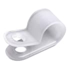 ABB - Clip fermacavo bianco con bordo liscio da 1.0 dia, confezione da 100 pezzi di dimensioni 25.40x12.70 mm.
