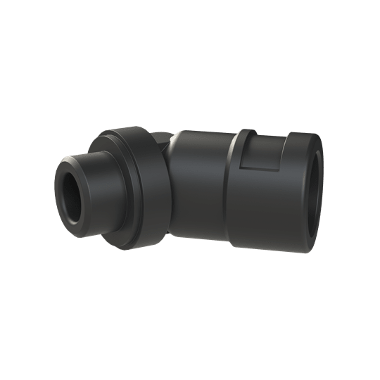 ABB - Raccordo 45 gradi DN12 M16 PA6 con otturatore nichelato nero IP68, conduttura flessibile 45 M16 NW12 PA6/BR 10mm nera.