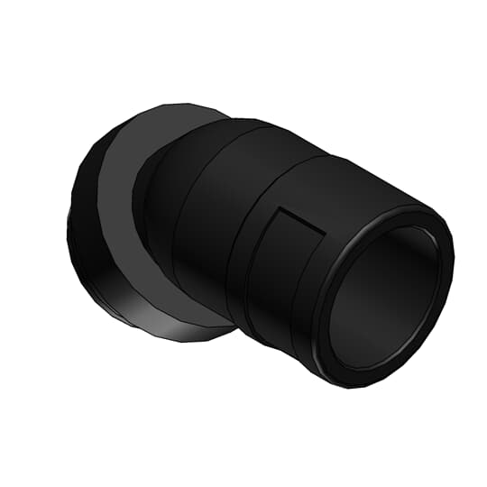 ABB - Raccordo dritto 45 gradi DN48 PG48 PA6 in poliammide/ottone nichelato nero. NVAV-P488