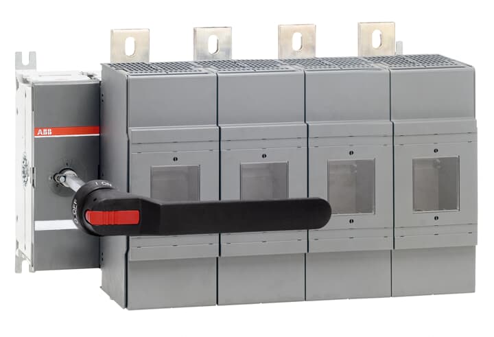ABB - Fusible disconnect switch, Front Operated, 4-Poles, Class L, 1200A, OS1200L04N2P SEZ.FUS.L 1200A 4P, UL, MANIG.