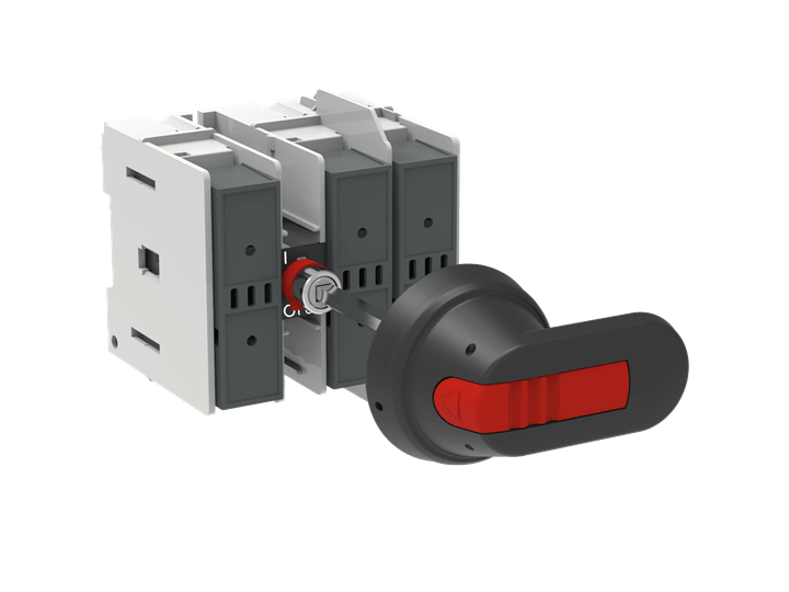 ABB - Fusible disconnect switch, front operated, 3 poles, Class CC, 30A, OS30FACC12P SEZ. FUS. CC 30A 3P, UL, MANIG.