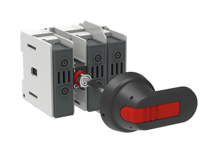 ABB - Fusible disconnect switch, front operated, 3 poles, Class J, 30A, OS30FAJ12P SEZ, UL, MANIGL.