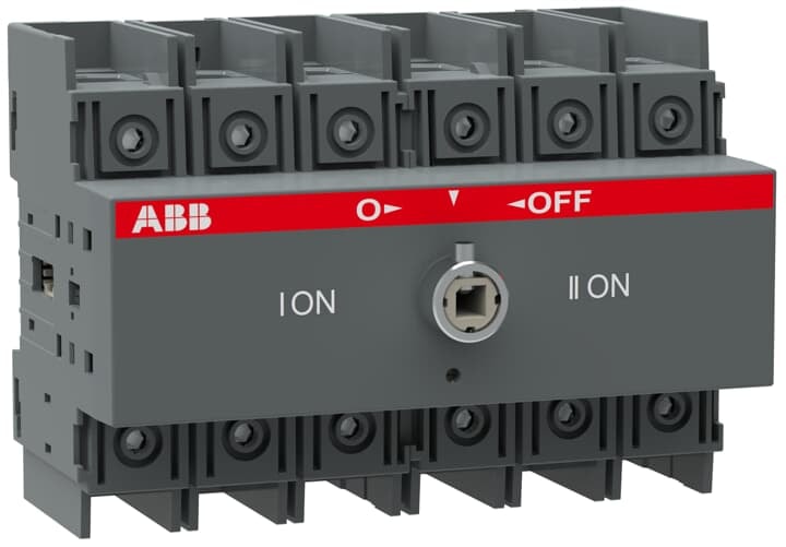 ABB - Manual change-over switch I-O-II operation open transition OT30F3C COMMUTATORE 30A UL 3+3POLI.