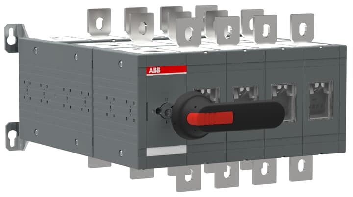 ABB - Sezionatore di bypass 4P 800 con switch manuale I-O-II per operazione a transizione aperta OT800E04YP.