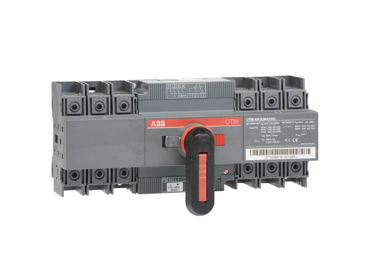 ABB - Commutatore motori 3P 40A, operazione motori, I-O-II, transizione aperta.