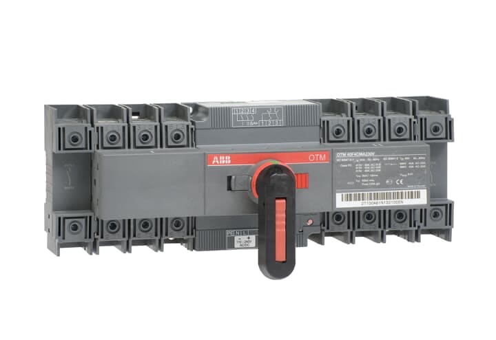 ABB - Commutatore motori 4P 40A, operazione motori, I-O-II, transizione aperta, 230V.