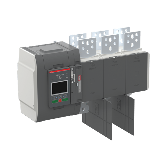 ABB - OXB1000E3X3QT Automatic Transfer Switch IEC Open Style Delayed Transition Type I-O-II Operation Level 3 Controller LCD 1000A 3P