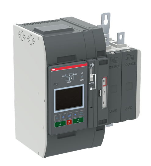 ABB - OXB200E1S3QT COM. AUTO I-0-II 200A 1POL TRANSFER SWITCH IEC OPEN STYLE DELAYED TRANSITION LEVEL 3 CONTROLLER LCD