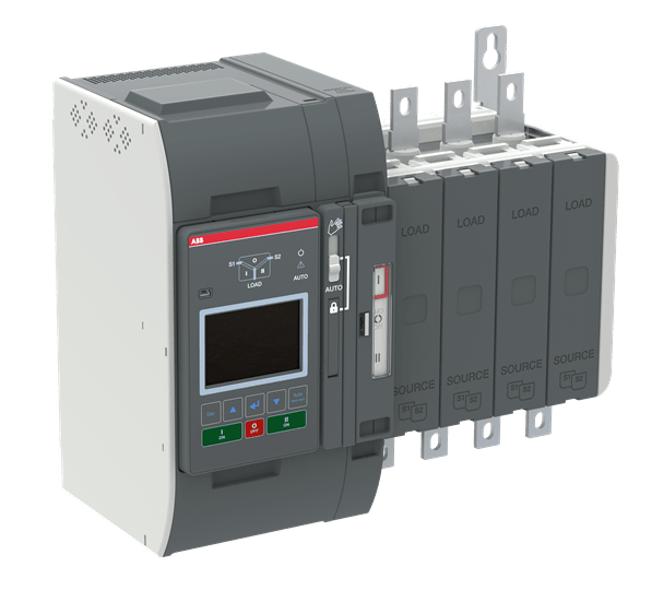 ABB - OXB200E3S3QB COM. AUTO I-0-II 200A 3P+N, Automatic transfer switch, IEC, open style, delayed transition type Level 3 controller LCD operation. OXB200E3S3QB