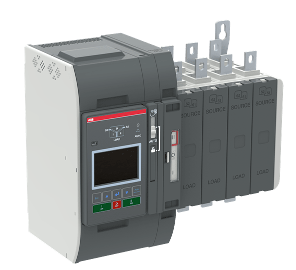 ABB - OXB200E3S3QT Automatic Transfer Switch IEC 200A Open Style Delayed Transition LCD Level 3 Controller 3P+N Operation