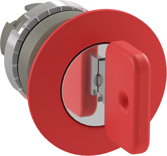 ABB - Pulsante fungo rosso chiave 37, ideale per azionare con facilità. P9MEC4RN37