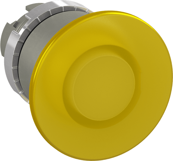 ABB - Fungo luminoso istantaneo pulsante, satinato, 40mm giallo madreperla.