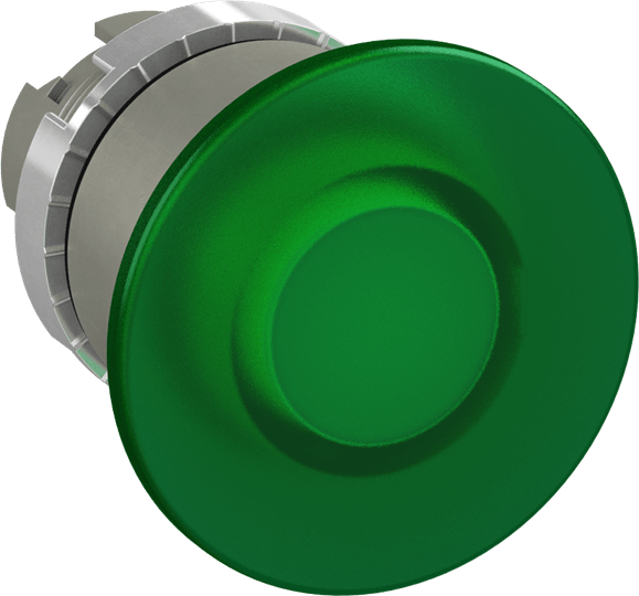 ABB - illuminazione fungo pulsante satinato verde 40mm - inst. luminoso pulsante satinato 40mm