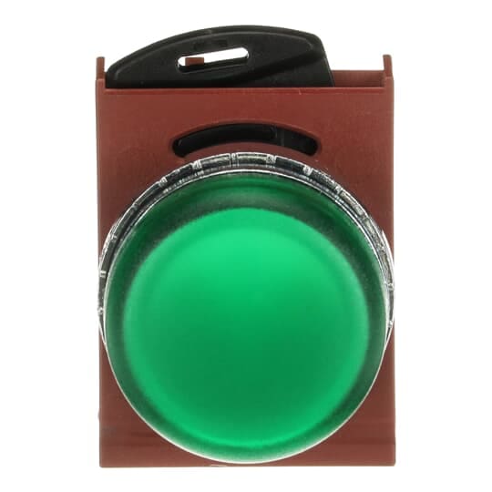 ABB - Pilota luminoso satinato cromatura verde differenziato.