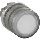 ABB - illuminazione pulsante satinato cromato filo trasparente con copertura chiara. P9MPLIGD