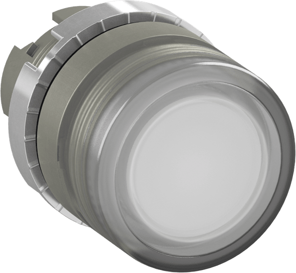 ABB - illuminazione pulsante satinato cromato filo trasparente con copertura chiara.