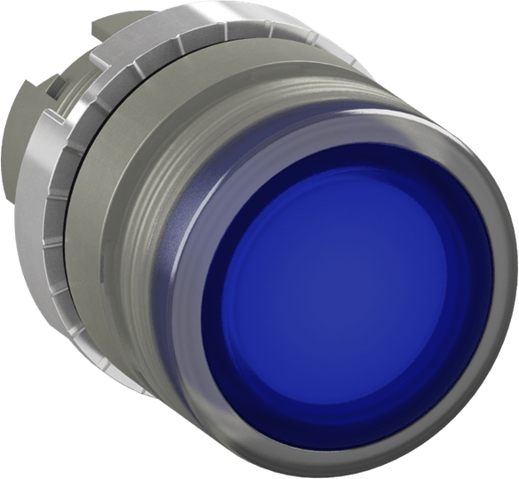 ABB - P/BUTT ILL FLUSH BLUE GLASS LENS PULS. LUMINOSO FILO BLU LENTE VETRO P9MPLLGV