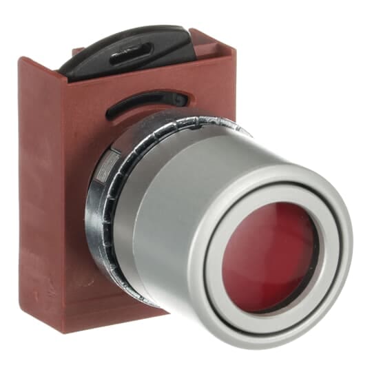 ABB - P/BUTT PULS. ILL LUMINOSO FLUSH ROSSO GLASS FILO LENTE VETRO