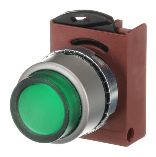 ABB - illuminoso pulsante satinato cromato esteso verde sporgente luminoso pulsante satinato verde.
