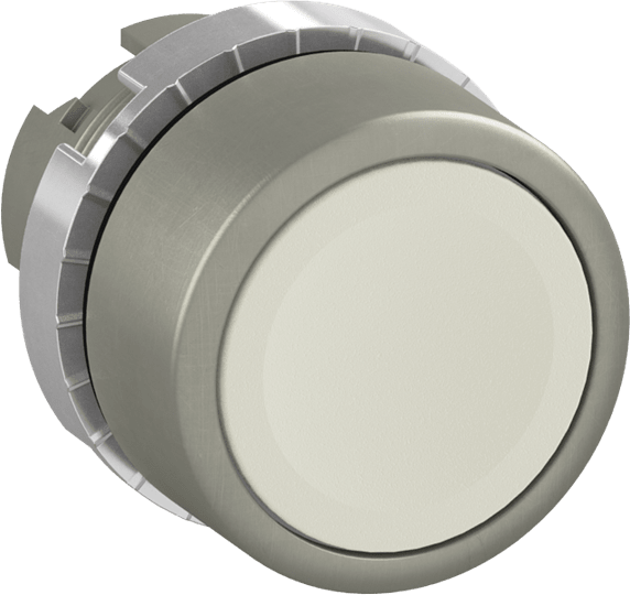 ABB - Pulsante satin filo bianco, STD PB satin chr flush bianco cap.